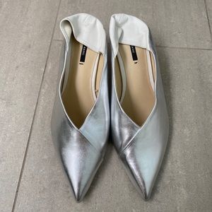 Zara fold back silver shoes